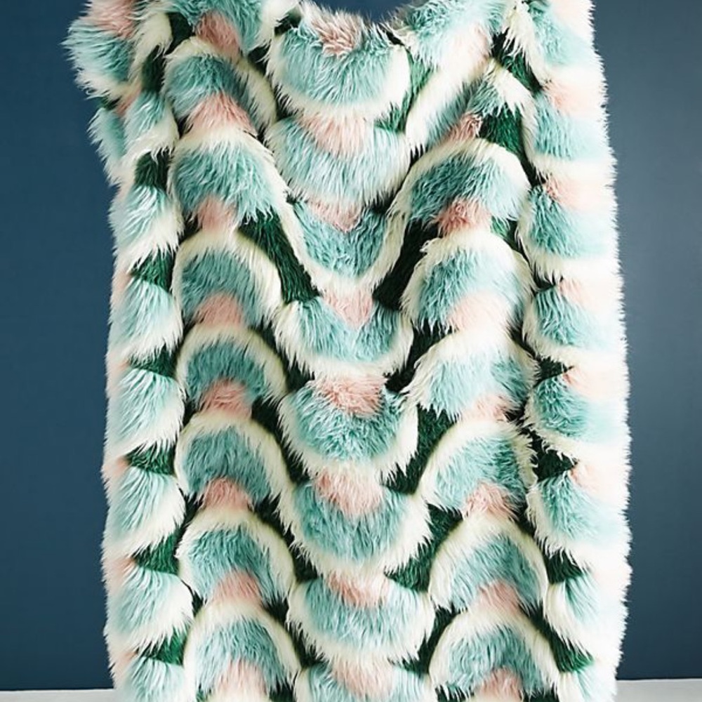 Anthropologie Juniper Faux-Fur Throw Blanket